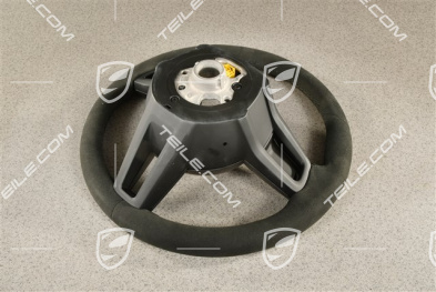 Multifunction steering wheel, Alcantara, Black/Black