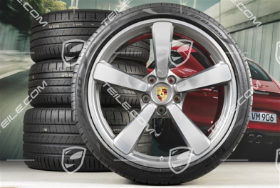 20+21-inch summer Carrera Exclusive Design wheel set, rims 8,5J x 20 ET53 + 11,5J x 21 ET67 + Goodyear summer tyres 245/35 R20 + 305/30 R21, with TPM