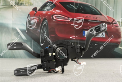 Steering column switch with cruise control and headlight cleaning system, with voice control