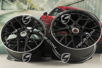 20+21-inch wheel rim set RS Spyder, rims: front 8,5J x 20 ET53 + rear 11,J x 21 ET67, black satin matt
