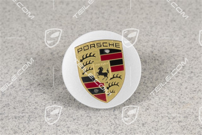 Hub cap, concave, coloured crest, Brilliant Silver