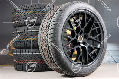 20" Winterräder Satz RS SPYDER, Felgen 9J x 20 ET26 + 10J x 20 ET19 + Dunlop SP Winter Sport 4D Winterreifen 265/45 R20 + 295/40 R20, lackiert in Schwarz (seidenglanz), mit RDK-Sensoren