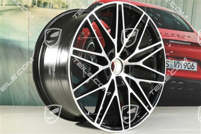 22" RS Spyder Design, Felge, Heck, 11,5J x 22 ET52, schwarz hochglanz