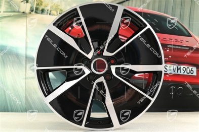 21-inch Macan Turbo wheel rim set, 8,5J x 21 ET27 + 10,5J x 21 ET47, black high gloss