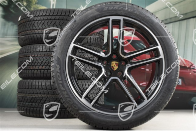 20-inch "Macan Turbo" winter wheels set, rims 9J x 20 ET26 + 10J x 20 ET19 + Pirelli  winter tyres 265/45 R20 + 295/40 R20, black high gloss, with TPMS