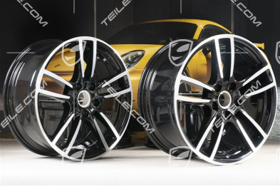 20-inch Cayenne Sport wheel rim set, 10,5J x 20 ET64 + 9J x 20 ET50, black