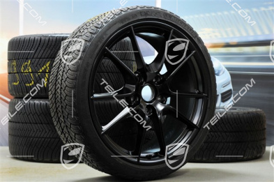 20" Komplet kół zimowych Carrera S (III), 8,5J x 20 ET51 + 11J x 20 ET70, opony zimowe Michelin 245/35 ZR20 + 295/30 ZR20, czarne, z czujnikami ciśnienia RDK