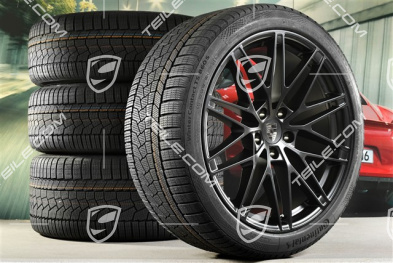 22" koła zimowe RS Spyder Design, felgi 9J x 22 ET29 + 11J x 22 ET47 + NOWE opony zimowe Continental 255/40 R22 + 295/35 R22, czarny satynowy półmat