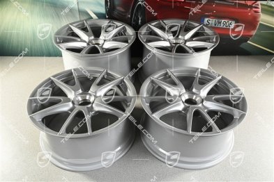19" Komplet felg GT3RS II 4.0 / GT2RS, GT-Silber, 9J x 19 ET47 + 12J x 19 ET48