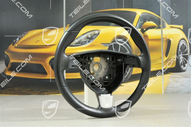 Sports steering wheel, leather embossed, 5th- / 6th-speed manual transmission, black, leather damaged! Sports steering wheel, leather embossed, 5th- / 6th-speed manual transmission, black, leather damaged!
