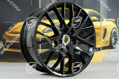 21" Felgensatz Panamera Sport Design, 9,5J x 21 ET71 + 10,5J x 21 ET71,  in Schwarz Hochglanz