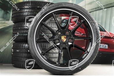 20" Sommerräder Satz Carrera S III, Felgen 8,5J x 20 ET51 + 11J x 20 ET52 + Reifen 245/35 ZR20 + 305/30 ZR20, ohne RDK-Sensoren, Schwarz Hochglanz