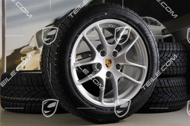 18" Cayman Winterräder Satz, 8J x 18 ET57 + 9J x 18 ET47 + Winterreifen Dunlop SP Winter Sport 3D 235/45 R18 + 265/45 R18, ohne RDK-Sensoren
