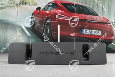 Front bumper number / Licence plate support, large, Black, Turbo