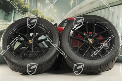 20" koła letnie komplet "Macan S" , felgi 9J x 20 ET26 + 10J x 20 ET19 + opony letnie Michelin 265/45 R20 + 295/40 R20, czarny półmat, z czujnikami ciśnienia RDK