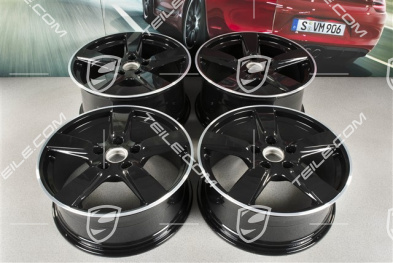 19" Cayman S Felgensatz, 8J x 19 x ET 57 + 9,5J x 19 x ET 45, Felgenstern in Schwarz
