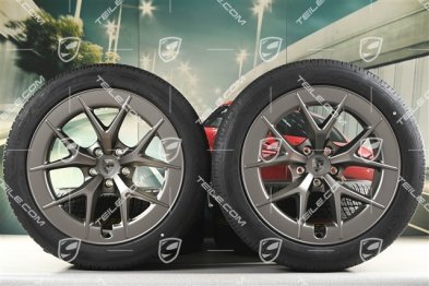 21" koła zimowe Cayenne RS Spyder Design, komplet, felgi 9,5J x 21 ET16 + 11J x 21 ET37 + opony zimowe Goodyear UltraGrip Performance 3 SUV 275/45 R21 + 315/40 R21, turbonite