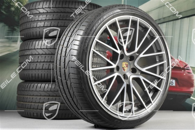 22" koła letnie Cayenne Coupé RS Spyder, komplet, felgi 10J x 22 ET48 + 11,5J x 22 ET52 + opony letnie Pirelli P Zero 285/35 R22 + 315/30 R22, z czujnikami ciśnienia