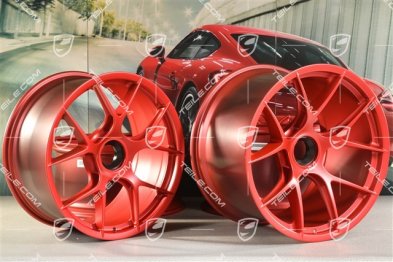 GT3RS Magnesium Leichtbau-Schmiederadsatz, Felgen 10J x 20 ET45 + 13J x 21 ET31, Pyrored