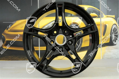 18" Komplet felg Cayman S II (Facelift), 8J x 18 ET57 + 9J x 18 ET43, czarny wysoki połysk