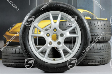 17-inch Boxster II summer wheel set, front 6,5J x 17 ET55 + rear 8J x 17 ET40 + NEW summer tyres