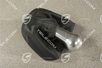 Schalthebelknopf, Schwarz Leder / Aluminium, 6-gang schaltgetriebe