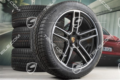 20-inch "Macan Turbo" winter wheels set, rims 9J x 20 ET26 + 10J x 20 ET19 + Pirelli  winter tyres 265/45 R20 + 295/40 R20, black high gloss, with TPMS