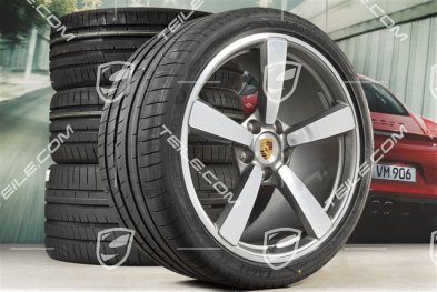 20"+21" koła letnie, komplet Exclusive Design, felgi 8,5J x 20 ET50 + 11,5J x 21 ET67 + NOWE opony letnie Goodyear 245/35 R20 + 305/30 R21, z czujnikami ciśnienia