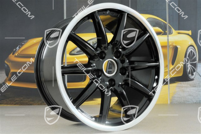 19-inch Carrera Sport wheel set, 8,5J x 19 ET55 + 10J x 19 ET42, Black High Gloss