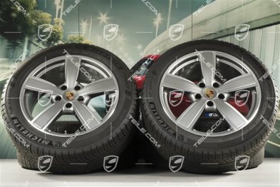 20" koła zimowe Cayenne COUPE Sport Classic, komplet, felgi 9J x 20 ET50 + 10,5J x 20 ET55 + opony zimowe Michelin 275/45 R20 + 305/40 R20, z czujnikami ciśnienia