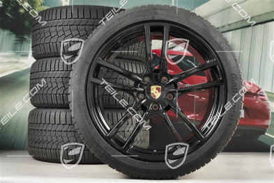 21-inch Cayenne Turbo winter wheel set, rims 9,5J x 21 ET46 + 11,0J x 21 ET58 + Continental winter tyres 275/40 R21 + 305/35 R21, with TPMS, black high gloss