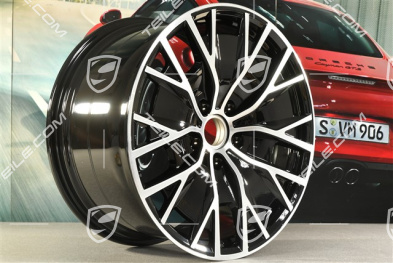 20" Felga Taycan Turbo S Aero Design, 11J x 20 ET60, czarny wysoki połysk + frezowana powierzchnia