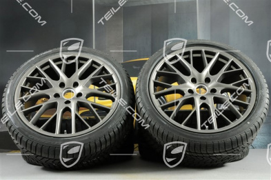 21" Winterräder Satz "SportDesign", Felgen 9,5 J x 21 ET71 + 10,5 J x 21 ET71 + NEUE Pirelli Sottozero III Winterreifen 275/35 R21 + 315/30 R21, Platinum Seidenmatt