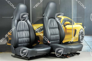 Seats, el adjustable, leather, Metropole blue, Draped, set (L+R)