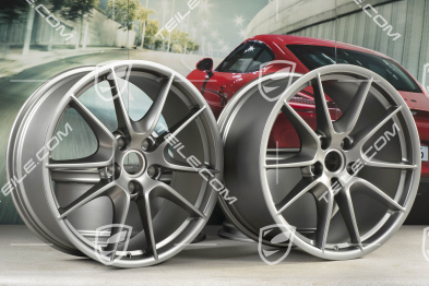 20" Carrera S III wheel rim set, 8,5J x 20 ET51 + 11J x 20 ET52, platinum satin matt
