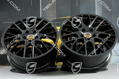 21-inch wheel rim set Panamera Sport Design, 9,5J x 21 ET71 + 10,5J x 21 ET71, black high gloss