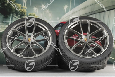 22" Cayenne Coupé GT Sommerräder Satz, Felgen 10J x 22 ET48 + 11,5J x 22 ET52 + Pirelli P Zero Sommerreifen 285/35 R22 + 315/30 R22, mit RDK-Sensoren