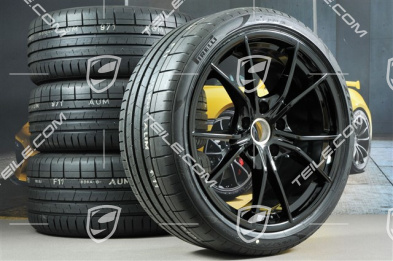 20" Carrera S koła letnie komplet, felgi 8J x 20 ET57 + 10J x 20 ET45, opony letnie Pirelli 235/35 ZR20 +265/35 ZR20, czarne (wysoki połysk), z czujnikami ciśnienia