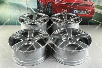 20" Komplet felg Carrera Sport, 8,5J x 20 ET57 + 10,5J x 20 ET47, Platinsilber Metallic