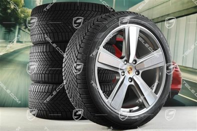 22-inch winter wheel set Cayenne Exclusive Design Sport, wheel rims 10J x 22 ET48 +11,5J x 22 ET61 + NEW Pirelli winter tyres 285/40 R22 + 315/35 R22, Platin Silver