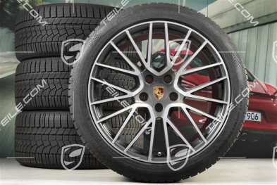 21" koła zimowe Cayenne COUPÉ RS Spyder, komplet, felgi 9,5J x 21 ET46 + 11,0J x 21 ET49 + NOWE opony zimowe Continental 275/40 R21 + 305/35 R21, z czujnikami ciśnienia