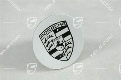 Center cap, concave, brilliant silver, black crest Center cap, concave, brilliant silver, black crest