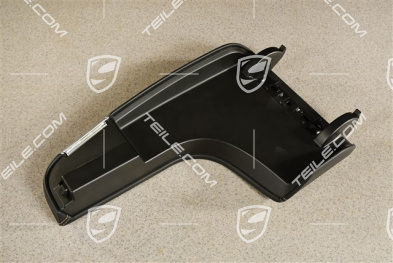 Armlehne, Mittelkonsole, Leder mit geprägtem Porsche Wappen, Schwarz