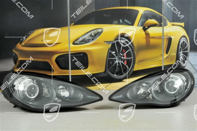 Xenon headlight set, bi-xenon, Turbo, black, L+R