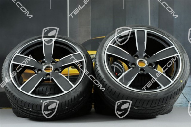 20-inch summer wheels set Carrera Sport, rims 8,5J x 20 ET49 + 11,5J x 20 ET56 + NEW summer tyres 245/35 R20 + 305/30 R20, black high gloss