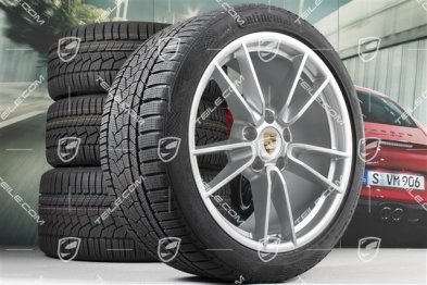 19-/20-inch Carrera winter wheel set, wheel rims 8,5J x 19 ET52 + 11J x 20 ET66 + Continental winter tyres 235/40 R19 + 295/35 R20, with TPMS, DOT/prod. year 2022