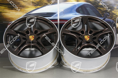 18" Cayman S II Felgensatz (Facelift), Macadamia Metallic, 8 J x 18 ET 57 + 9 J x 18 ET 43