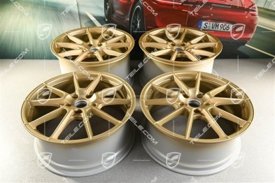20" "Spyder" / "718 Sport" Felgen Satz, Felgen 8,5J x 20 ET57 + 10,5J x 20 ET47, Aurum Seidenmatt