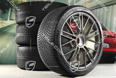21-inch Panamera Turbo S Winter wheel set, central lock, wheel rims 9,5J x 21 ET71 + 10,5J x 21 ET71 + Michelin Pilot Alpin 5 winter tyres 275/35 R21 + 315/30 R21, Turbonite