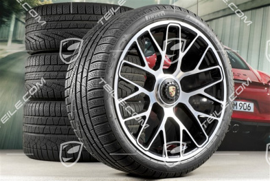 20" Turbo S Zentralverschluss Winterräder Satz für Turbo S / GTS, Felgen 8,5J x 20 ET51 + 11J x 20 ET59 + NEUE Pirelli Sottozero II Winterreifen 245/35 R20+295/30 R20, RDK-Sensoren
